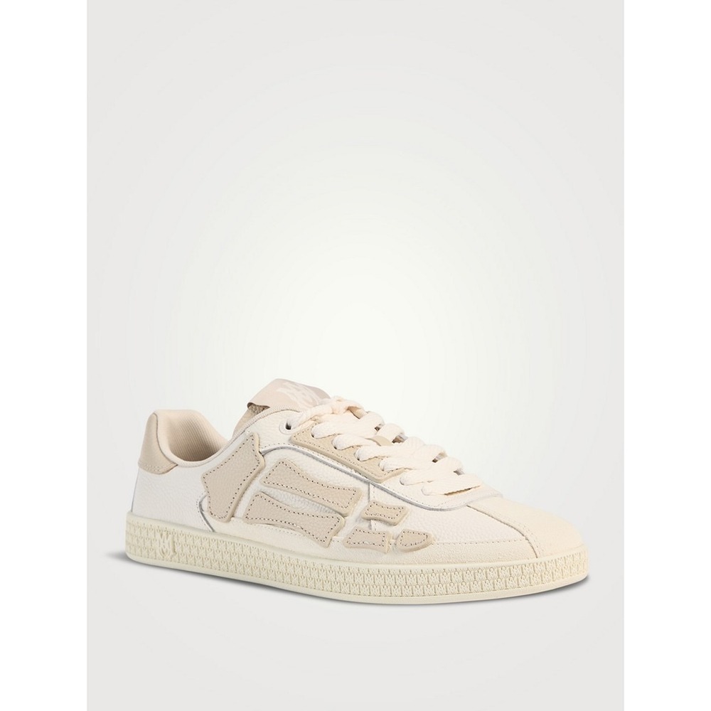 Amiri Pacific Bone Low Top Sneakers Bone White Cream Leather Mens Size 10 EUR 43